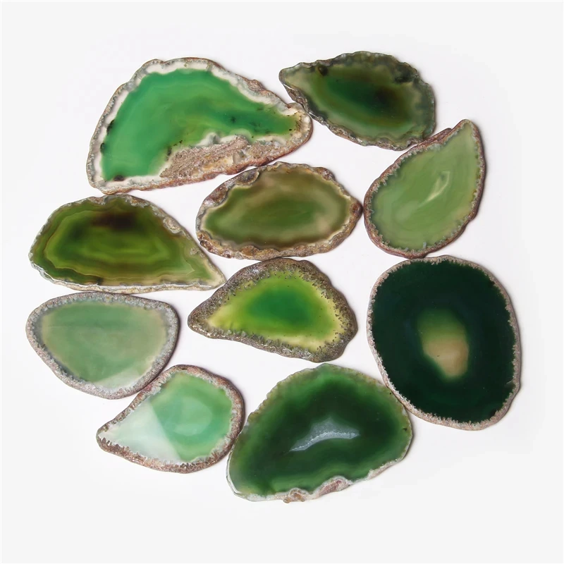 10PCS Natural Agates Slice Irregular Geode Polished Crystal Stone No Hole Coaster Write Names Invitations Decoration 50-80mm