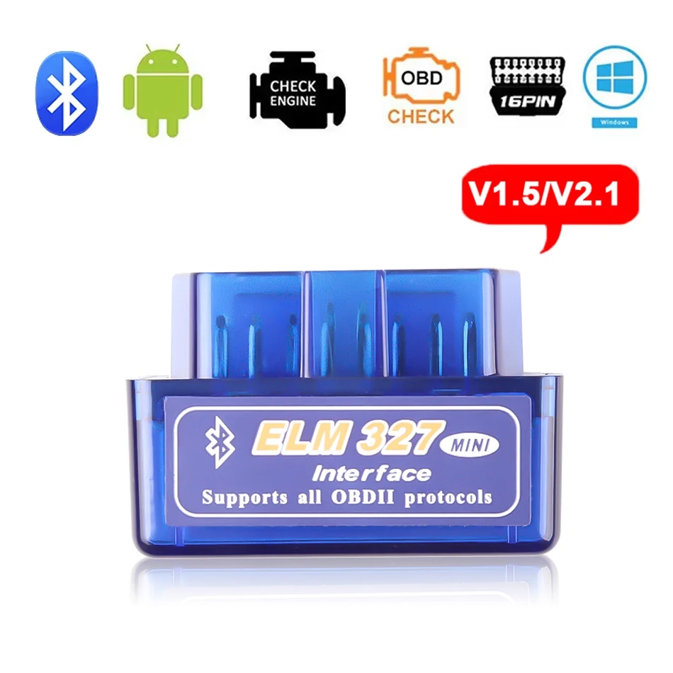 Mini ELM327 V1.5 V2.1 OBD 2 outils de Diagnostic de voiture Bluetooth pour Scanner Android Code Support outil de numérisation intelligente outil de Scanner ODB2