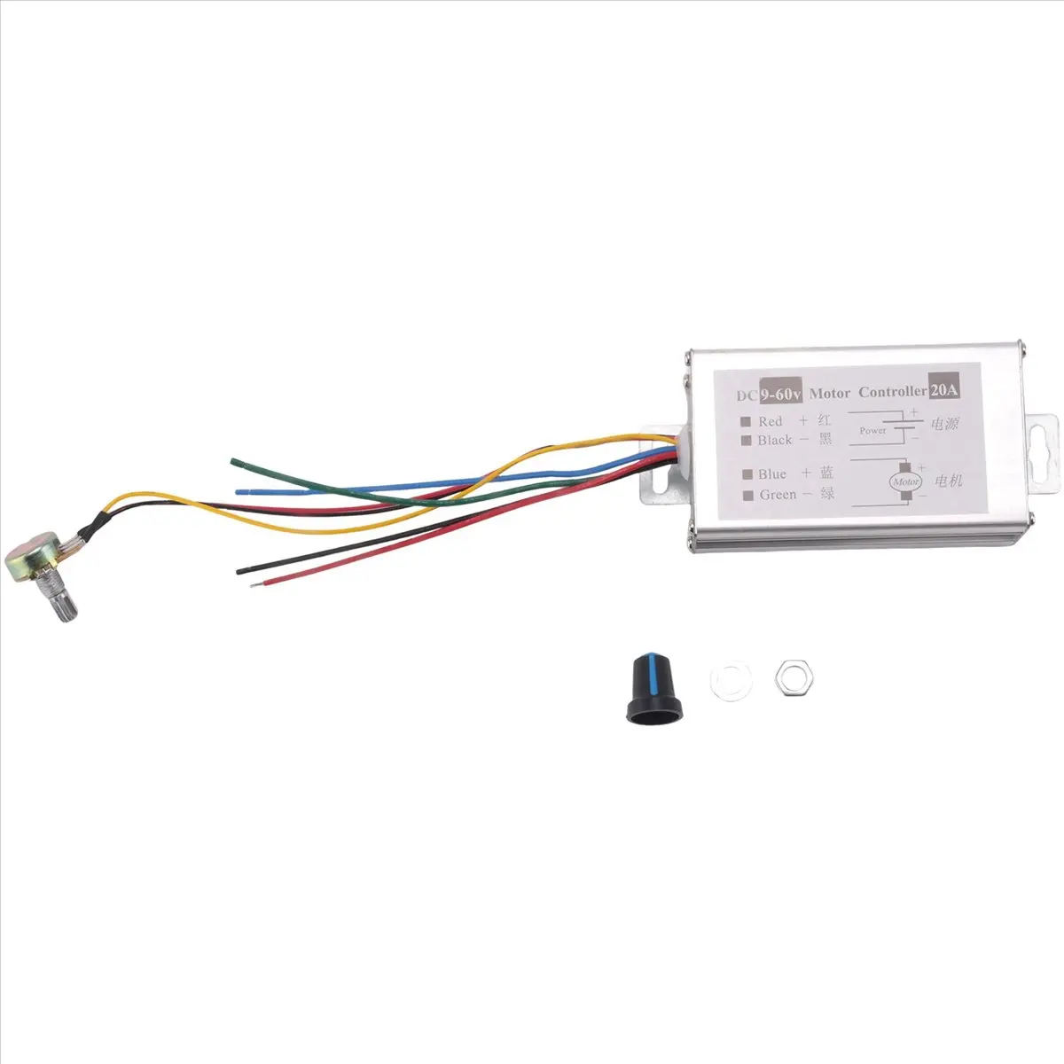 WSFS 10X 모터 속도 컨트롤러 DC9V 12V 24V 48V 60V 20A PWM 모터 속도 컨트롤러 레귤레이터 드라이버 0-1200W