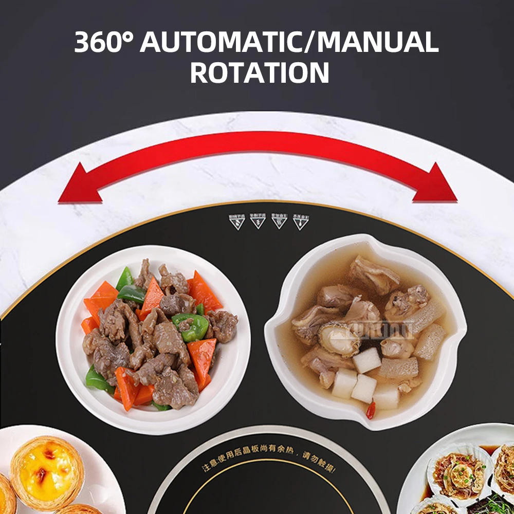 Food Warming Plate 80cm Dishes Warming Table Round Smart Induction Cooker