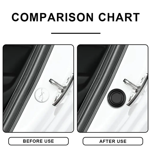 Car Door Anti-collision Silicone Pad Self-adhesive Sticker Door Closing Soundproof Silent Buffer Gasket Car Accessories 4