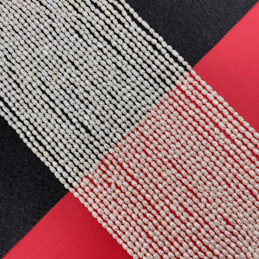 Rice-shaped Natural Freshwater Pearl Beads 2-4mm Grade A  for DIY Jewelry Making Bracelet Necklace Earrings Bead Accessories