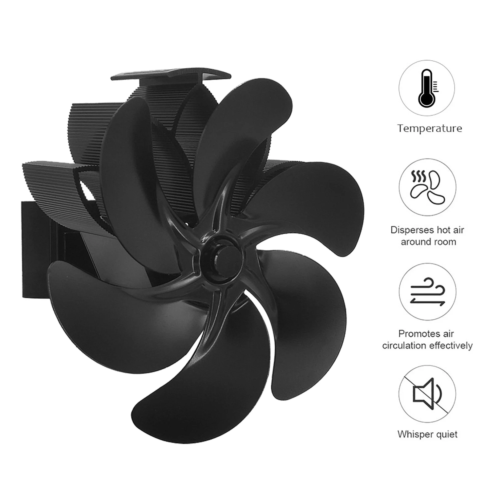 6 Blades Fireplace Fan Heat Powered Oscillating Log Burner Wood Burning Stove  Fan Silent Energy Saving Fireplace HeartingFan - AliExpress