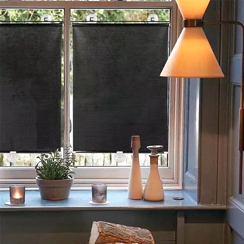 Sunshade Roller Blinds Universal Roller Curtains with Suction Cup Window Blackout Curtains Retractable