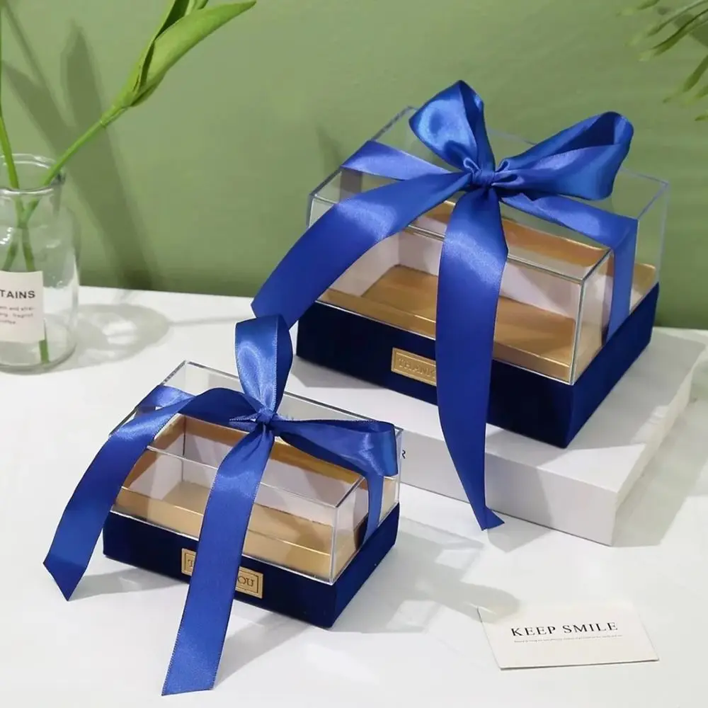 Transparent Wedding Hand Gift Box, Luxury Acrylic Bow Present Container for Valentine's... - SKU THGB1913 - UGI Packaging