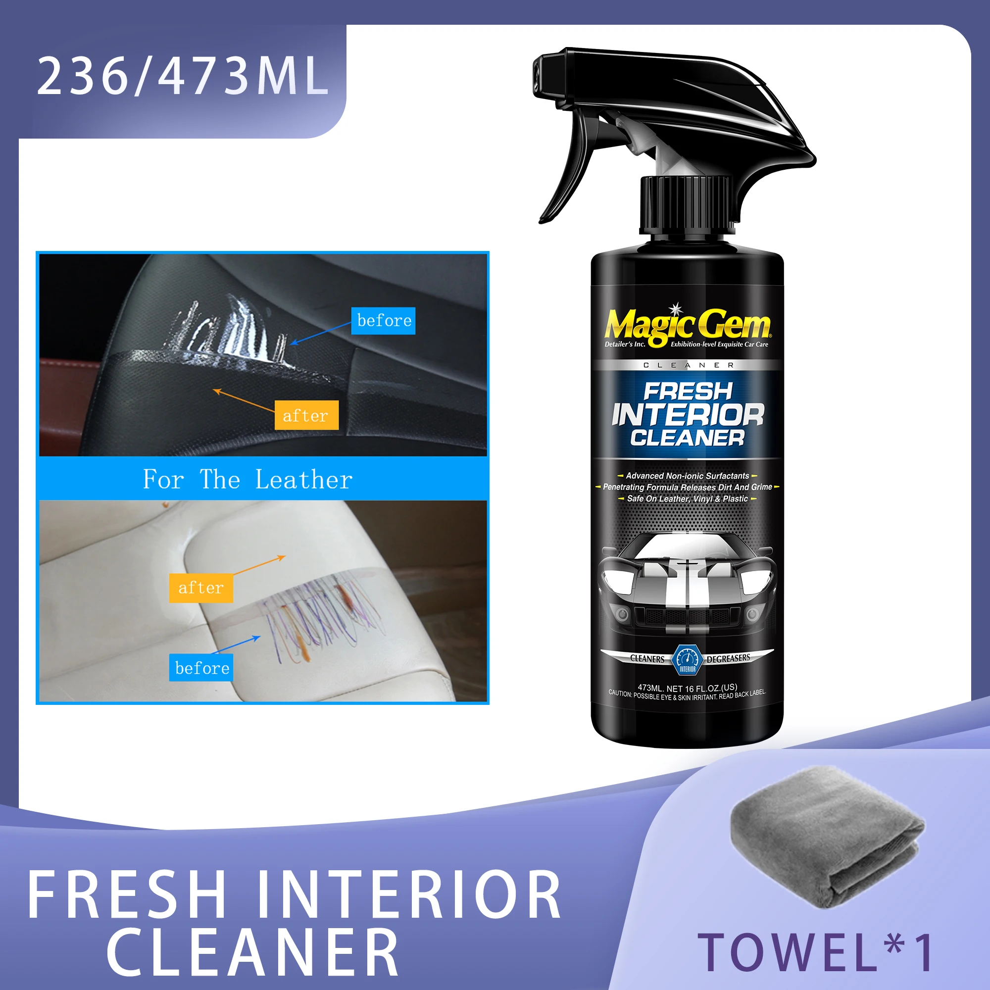 

Car Interior Cleaning Agent Leather Seat Refurbishment Agent Car Interior Cleaning Spray Auto Dash Cleaning Tool Car Detailing