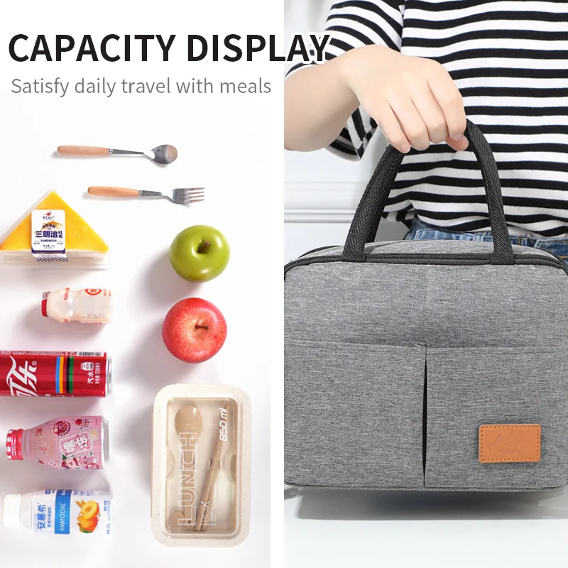 Neue Thermo-Schultertaschen, Lunchtasche, wasserdicht, dicker, Kühler, Handtasche, isoliert, Lebensmittelqualität, Schule, Picknick, Kühlschrank – Detail 15