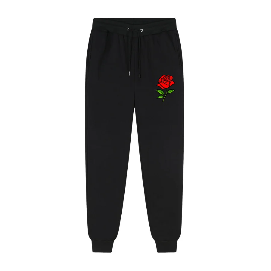 

Quality Fleece Trousersrose flower Printing Men Women Men Jogging Pants 2022Spring Autumn Streetwear Men SweatpantS