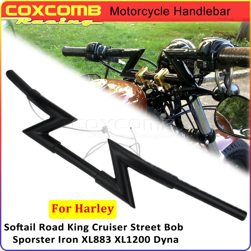 Manubrio Moto 1 ''Per Harley Softail Road King Cruiser Street Bob Sporter Iron Xl883 Xl1200 Dyna Steel Z-Bar Manubrio