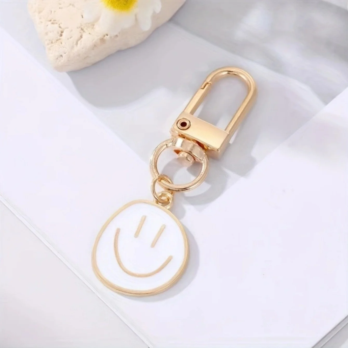 Lovely Smile Face Keychain - Attached to a bag