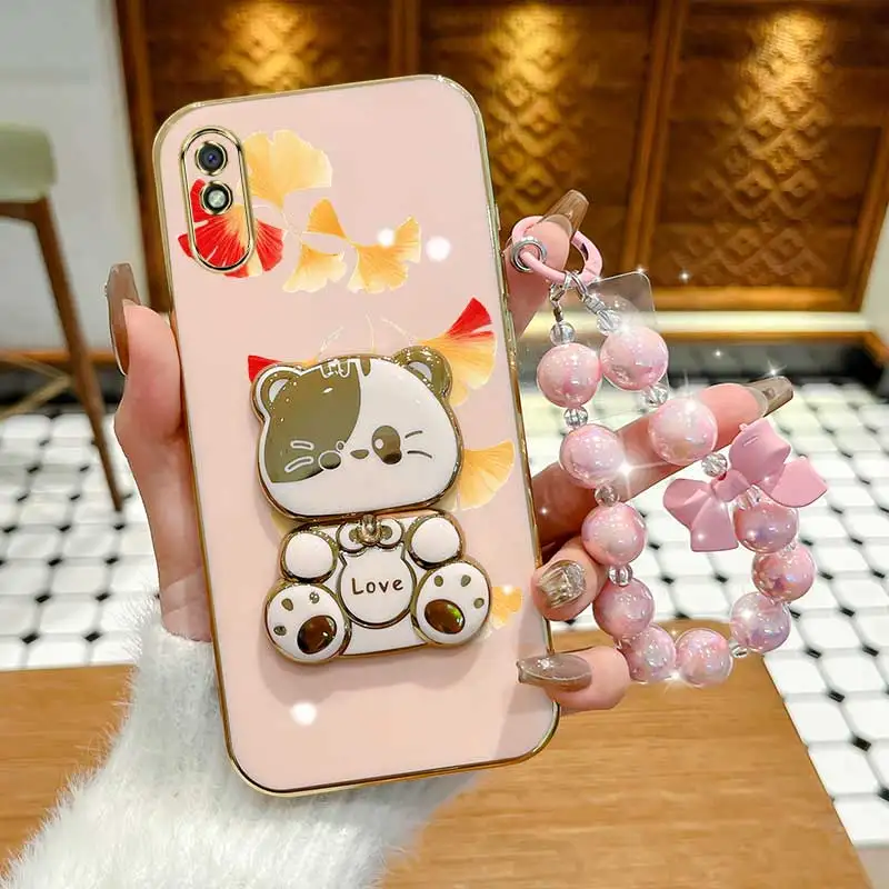 Maple Leaf Phone Case Set with Lanyard and Rabbit Stand - 3 Piece Bundle