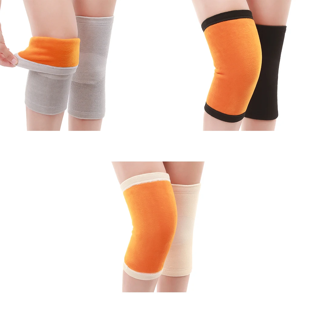 

1 Pair Knee Pads Winter Velour Braces Breathable Skiing Cycling Camping