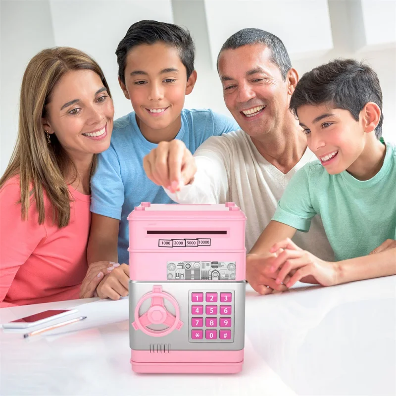 Mini ATM Machine Electronic Piggy Bank Safe Box Money Boxes For Children Digital Coins Cash Saving Safe Deposit Kid Xmas Gifts 6