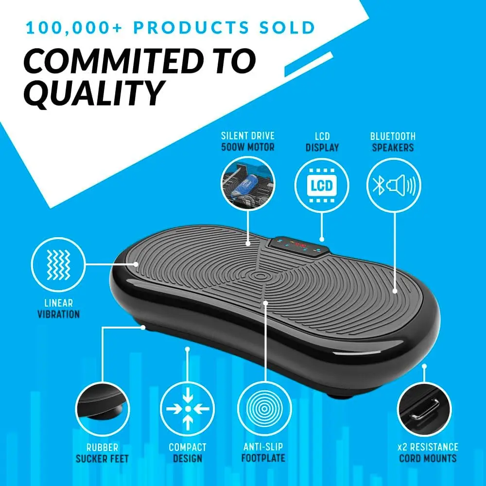 Fitness Ultra Slim and Premium 3D Power Vibration Plate-5 Programs + 180 Levels-Noiseless