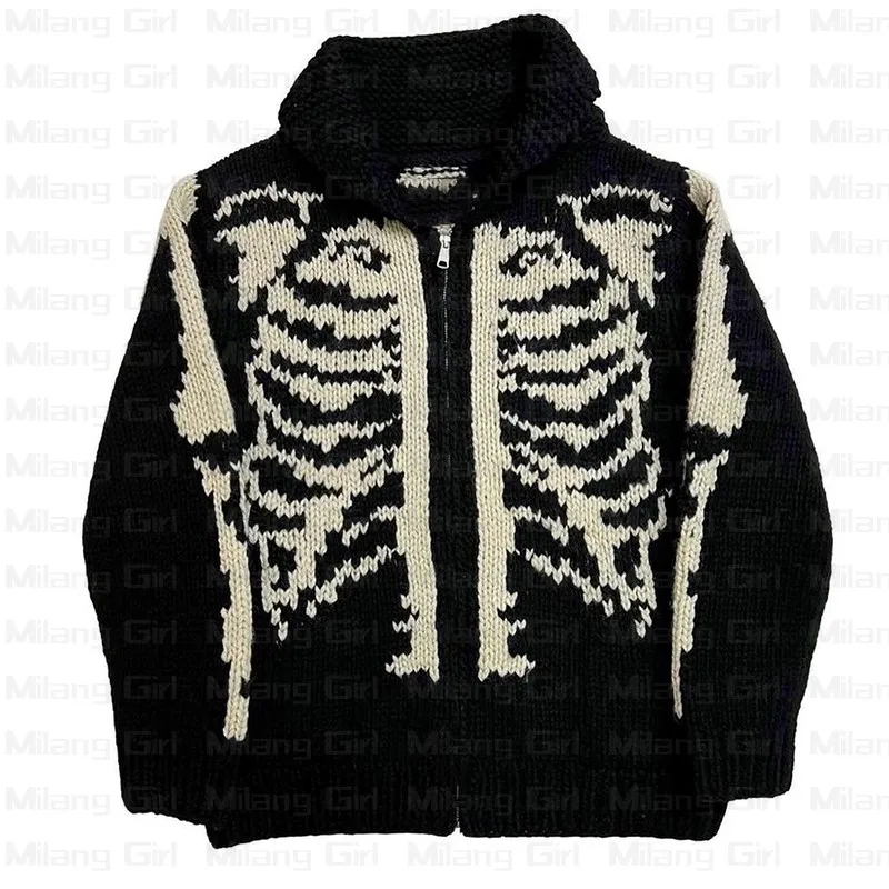 Wintermenskullsoversizedsweaterpunkhiphoppullhommewomenover