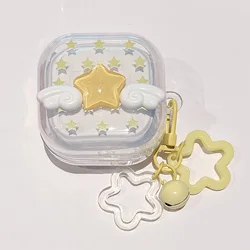 Custodia per Auricolari Wireless con Stella 3D e Charm a Pendant