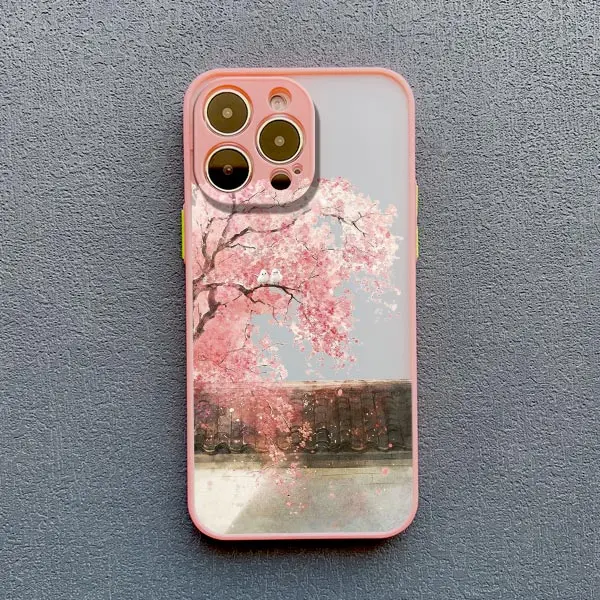 Pink Peach Blossom Floral Phone Case - Elegant Flower Back Cover