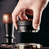51/53/58MM Coffee Tamper Walnut Wood Coffee Tamper Stainless Steel Constant force Elasticity Coffee Hammer Espresso Accessories 6
