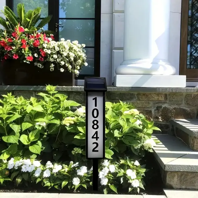 Solar House Number Light | LED Address Sign with Stake, Solar-Powered Outdoor Lighting for Home 2