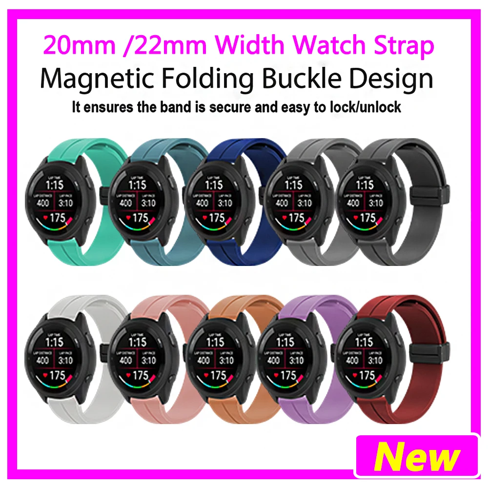 

20mm 22mm Magnetic Buckle Bracelet For Samsung Watch 4/5 For Garmin Forerunner 245/Garmin VivoActive 4/Venu 2/Amazfit GTR/GTS 2