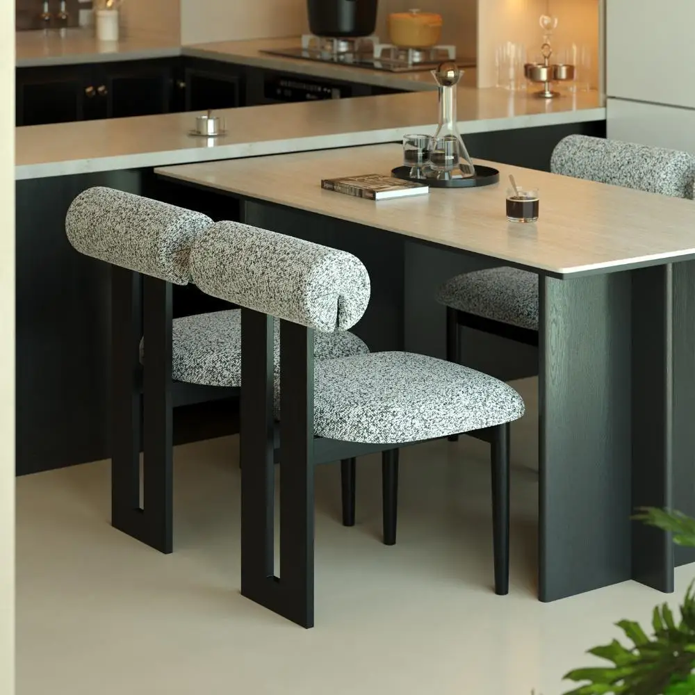 Vintage Solid Wood Dining Chair Home Modern Minimalist Kitchen Table Chair Nordic High End Designer Upholstered Leisure Seat
