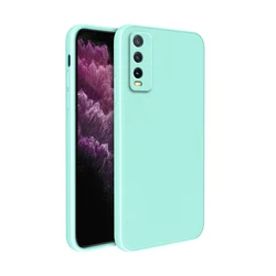 Luxury Ultrathin Liquid Silicone Case with Camera Protection - Square Design for VIVO Y20A (Light Green)
