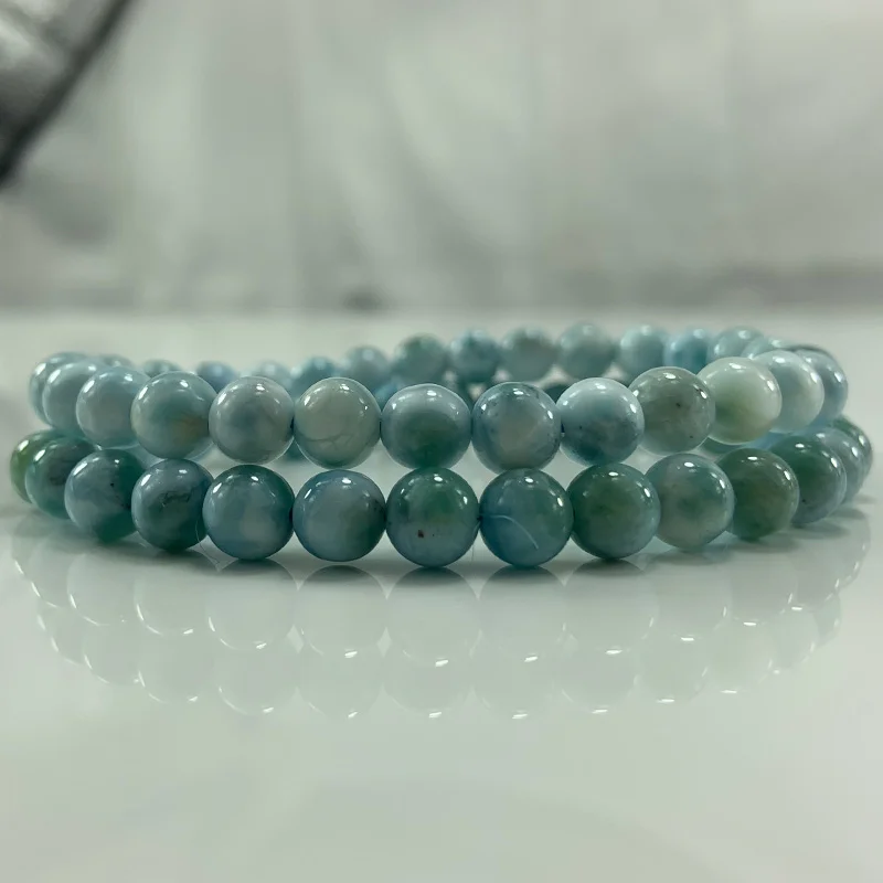 

7 мм натуральный камень Larimar бусы браслет Круглый Синий Свободный бусины из ларимара браслет для женщин мужчин браслеты подарок DIY ожерелье