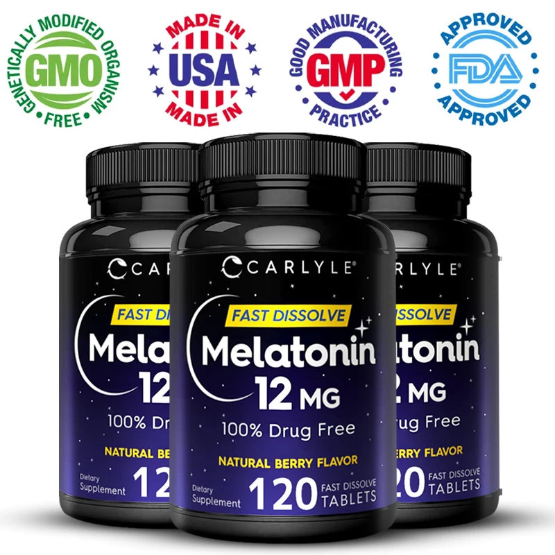 

Melatonin 12 Mg Instant Capsules | Improves Sleep Non-Toxic | Natural Berry Flavor | Vegan, Non-GMO, Gluten Free