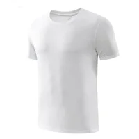 T-shirt d'été en soie glacée pour hommes, manches courtes froides, col rond, extensible, séchage rapide, respirant, chemise de sport 2