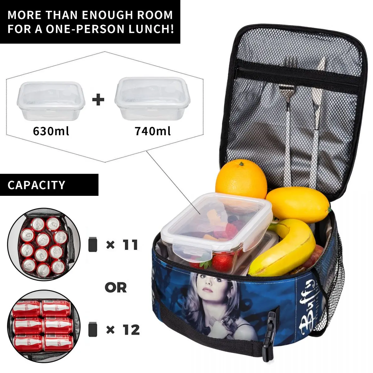 y The Vampires Slayer Merch Insulated Lunch Bag For Work TV Series Storage Food Boxes Portable Thermal Cooler Lunch Box