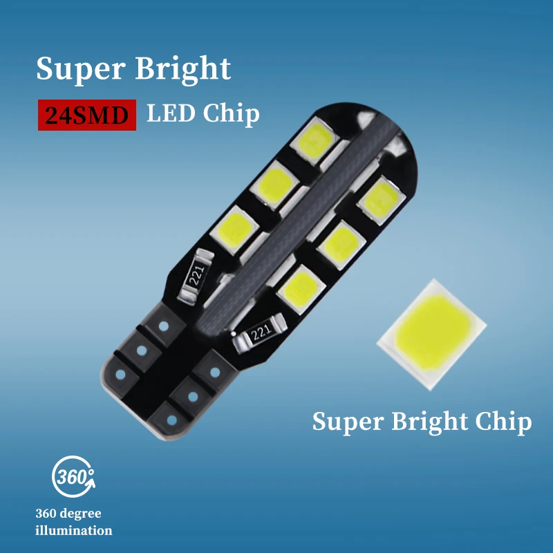 6x W5W LED  T10 24SMD ڵ ̵    194 168 2835 ȭƮ  ȭƮ ȣ 