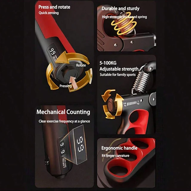 5-100kg Grip Strength Gym Wrist Expander Hand Strengthener Adjustable Muscle Recovery Fitness Hand Strength Exercise 4