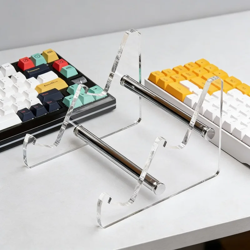 기계식 키보드 아크릴 브래킷 단일/이중 레이어 보관 트레이 전시용 특수 디스플레이 랙 키보드용 투명 스탠드