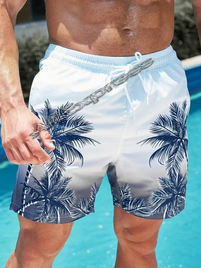 Summer Harajuku 3D Cocoanut Trees Printing Beach Shorts Palm Tree Graphic Board Shorts For Men Hawaiian Cool Swimming Trunks swim trunks