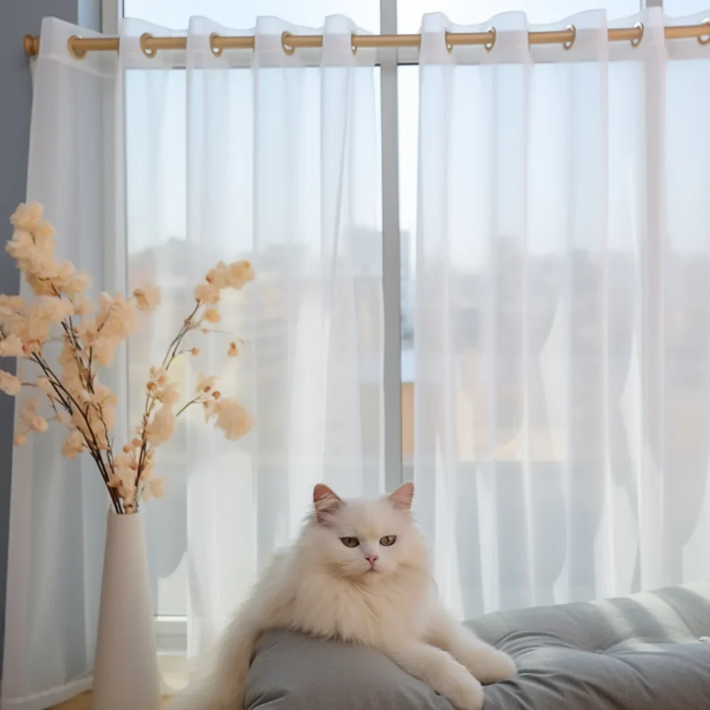 Sheer curtains White/Black Semi Sheer Curtains Panels Rod Pocket Children Living Room Window Tulle Bedroom Yard Curtain Voile Party Drapes