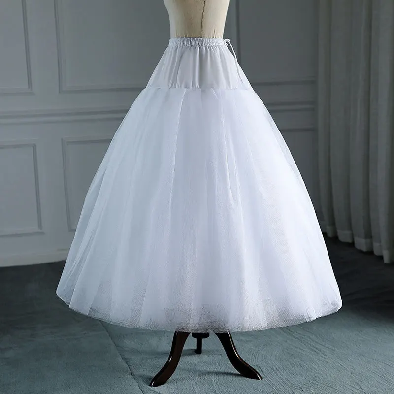 Petticoat Skirt Petticoat Underskirt Wedding Underskirt Wedding Petticoat White Tulle Petticoat A Line Style Wedding Dress 4-8 Layers No Hoops Bridal Wedding Accessories Long Petticoats Underskirt
