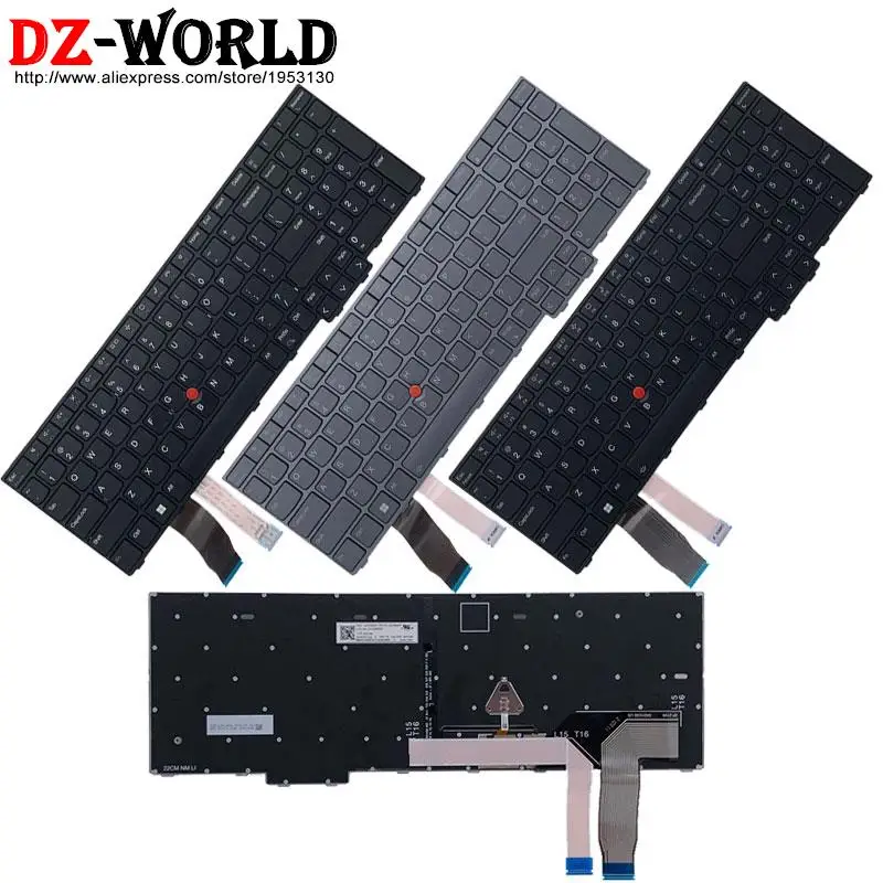 Teclado Retroiluminado em Inglês dos Eua para Lenovo Thinkpad L15 Gen3 T16 P16s Gen1 Laptop 5n21d93686 5n21d93723 5n21d93876 5n21d93643