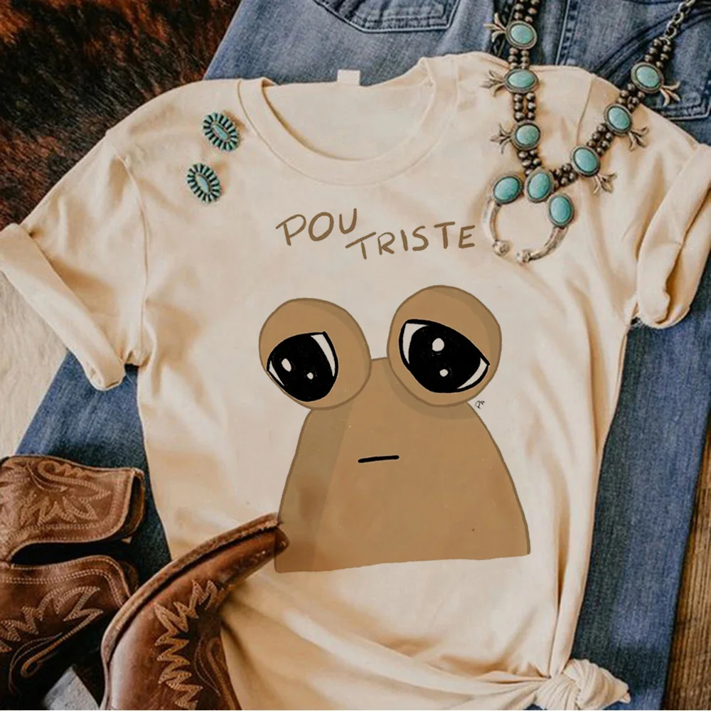 

Женская футболка Pou Y2K, футболка для девушек, одежда Харадзюку