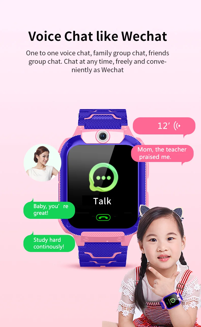 Kids Smart Watch for Children Real Time Positioning Sim Card SOS Phone Call Waterproof Video Call Safety Footprint Tracker Q12 4