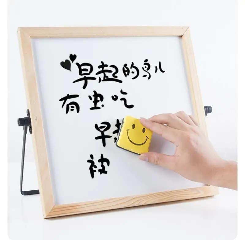 1Pc 30X30Cm 양면 나무 프레임 작은 칠판 화이트 보드 어린이 지울 수있는 자기 드로잉 보드 사무실 쓰기 보드