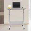 Bedside Desk with Universal Wheel Oversized Table 32-47in Adjustable Height Laptop Portable Study Standing for Dormitory Student 3