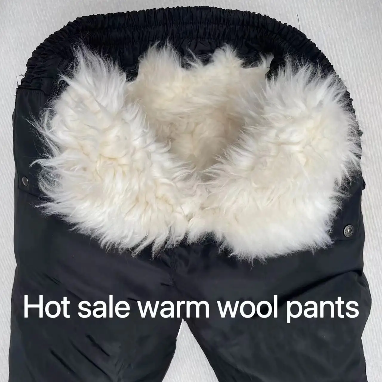 2024 Middle-aged Elderly Wool Pants Winter Spring Anti-cold Warm Pure Sheepskin Pants Fashion Casual Men Long Trousers Dad Gifts 4