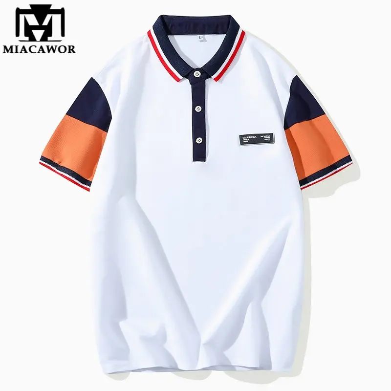 

New Summer Short Sleeve Polo Shirts Men Fashion Classic Patchwork Casual Slim Fit Tops Tees Men Clothing T1270