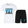 2024 New Men's Black Jey Uso Yeet T-Shirt Shorts Set Summer Short Sleeve Men Overiszed Suits 2024 New Causal Clothing Sets 3