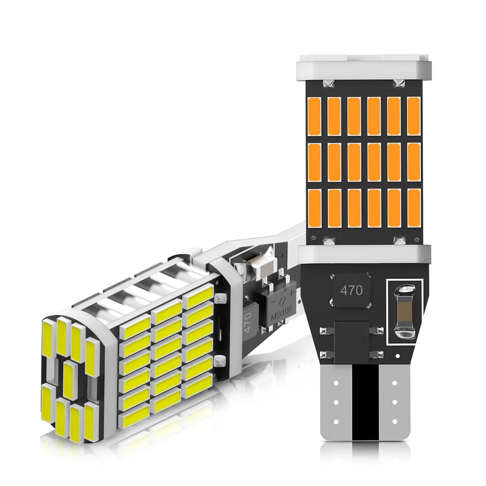

2PCS T15 4014 45SMD LED Bulbs Reversing Lights High Power Car Taillight Highlighting Signal Light 12V Taillights