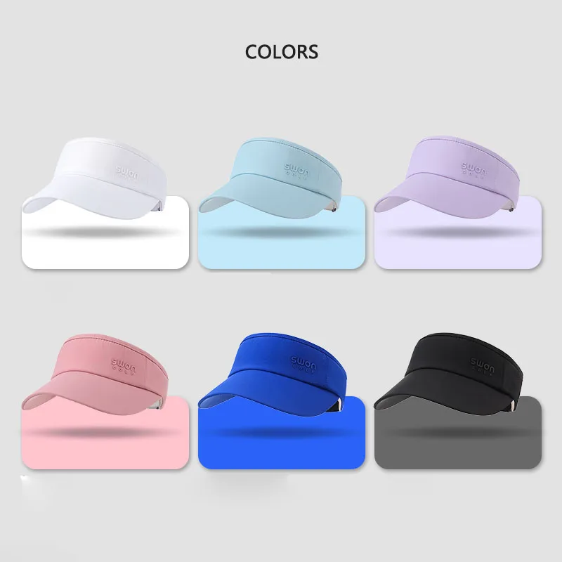 SG Women Sports Sun Visor Hats Sunscreen Golf Caps Breathable UV-proof Golf Empty Tops Hat Big Brim Cap Lady Anti-sweat Headwear
