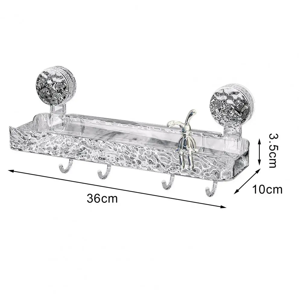 Sink Oaganizer Transparent Wall-mounted Punch-free Self-adhesive Shower Organizer Great Load Bearing Anti-slip Sink Oaganizer 6