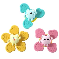 1 PC Kids Rotating Spinner Bath Toys Stress Relief Toy Baby Bathing Sucker Spinner Cartoon Rattles Teether Child Fidget Toy 1