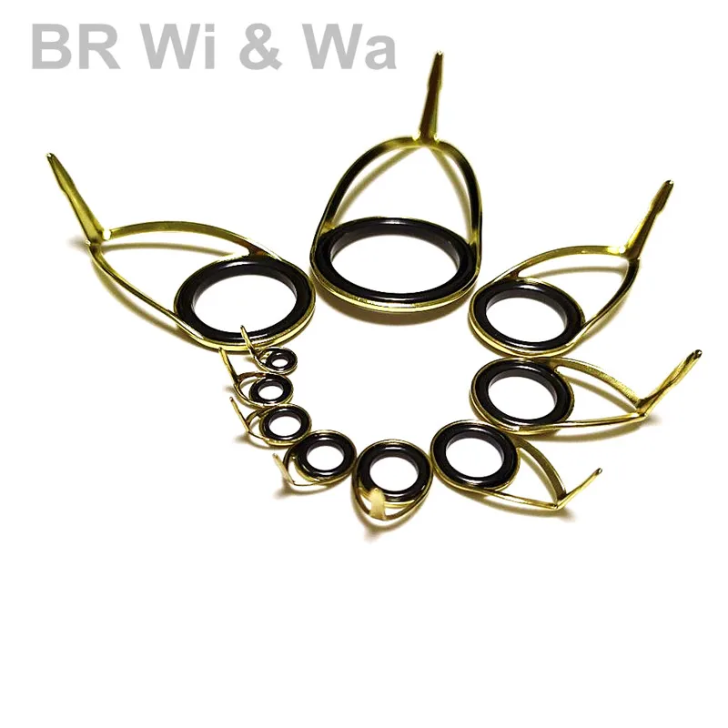 BR Wi&Wa Gold color KT KL Guide For Spinning And Casting Rod building  Repari Fishing Rod Guide
