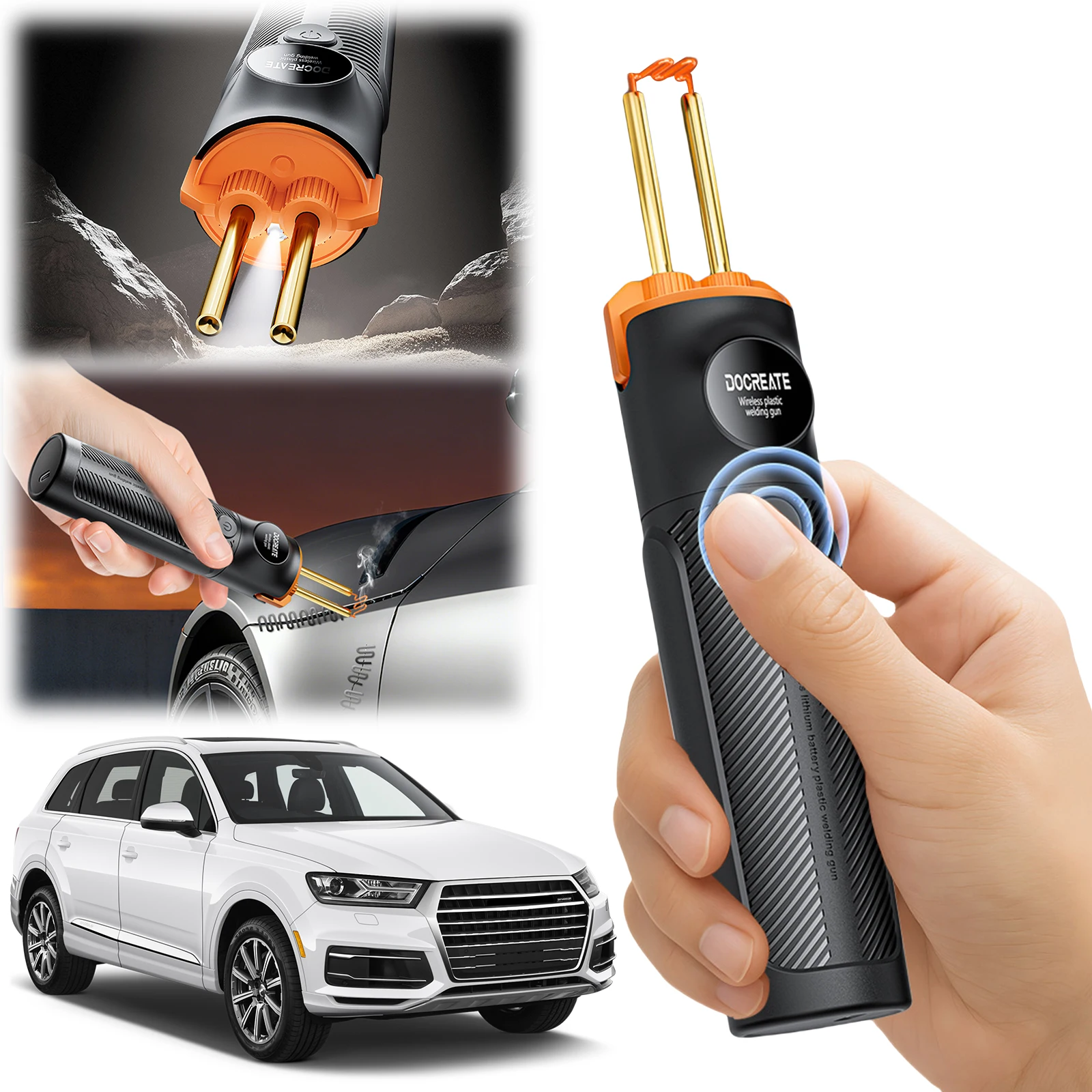 자동차 범퍼 수리 키트 USB-C 충전 휴대용 플라스틱 납땜 건 PVC 플라스틱 수리 도구 (자동차 오토바이 정비용)